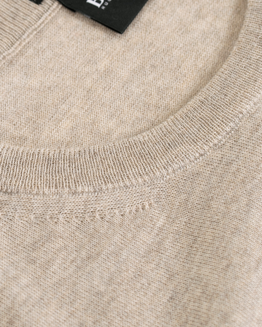 Heren | Truien | BOSS BLACK | BOSS Leno Merino Wool Crew Neck Pullover Beige
