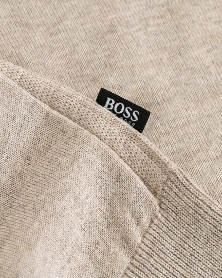 Heren | Truien | BOSS BLACK | BOSS Leno Merino Wool Crew Neck Pullover Beige
