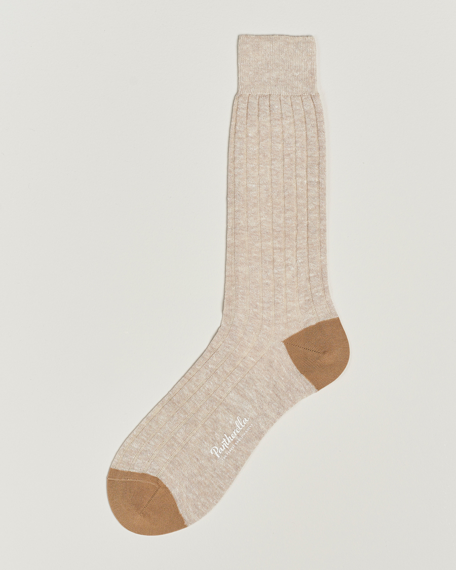 Heren |  | Pantherella | Hamada Linen/Cotton/Nylon Sock Beige