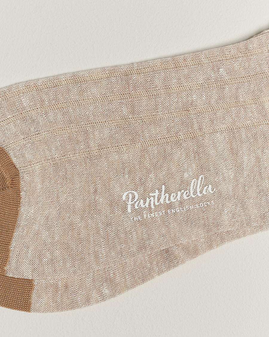 Heren |  | Pantherella | Hamada Linen/Cotton/Nylon Sock Beige