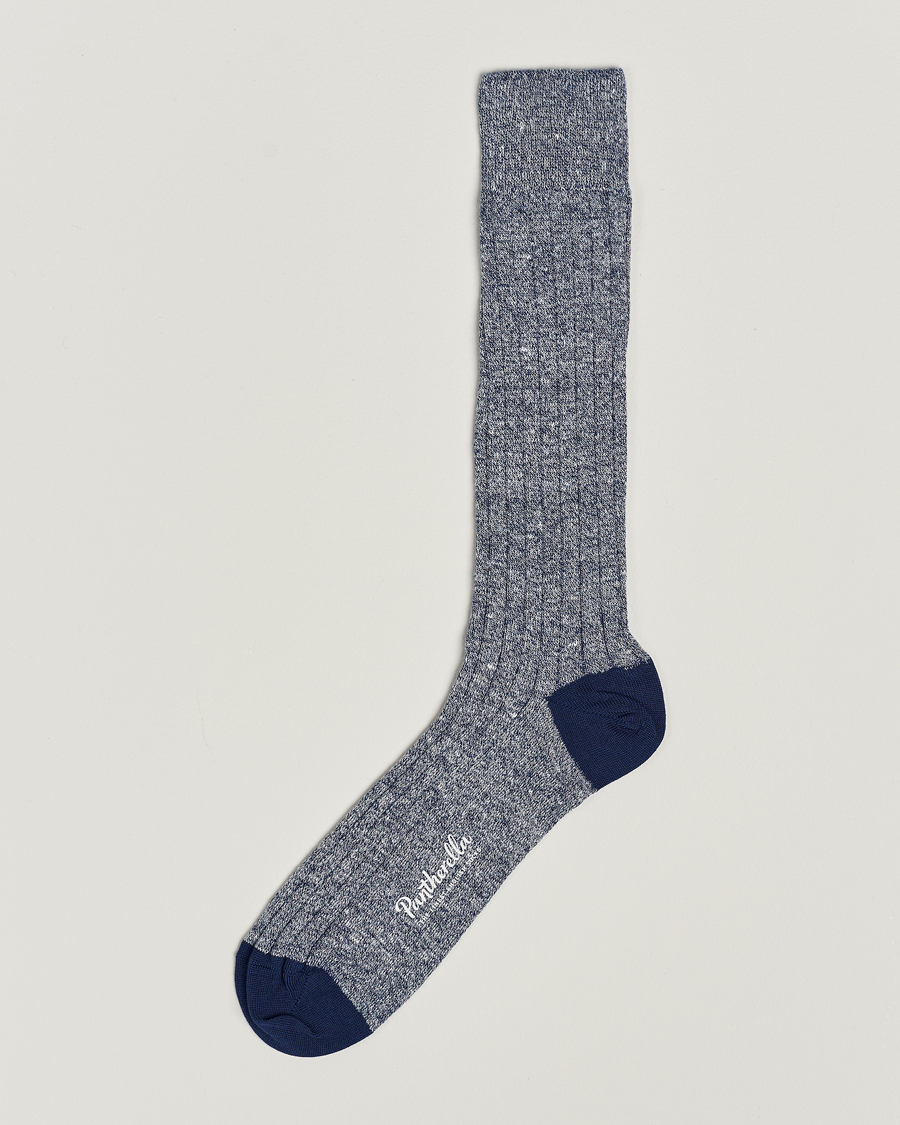 Heren | Ondergoed | Pantherella | Hamada Linen/Cotton/Nylon Sock Indigo