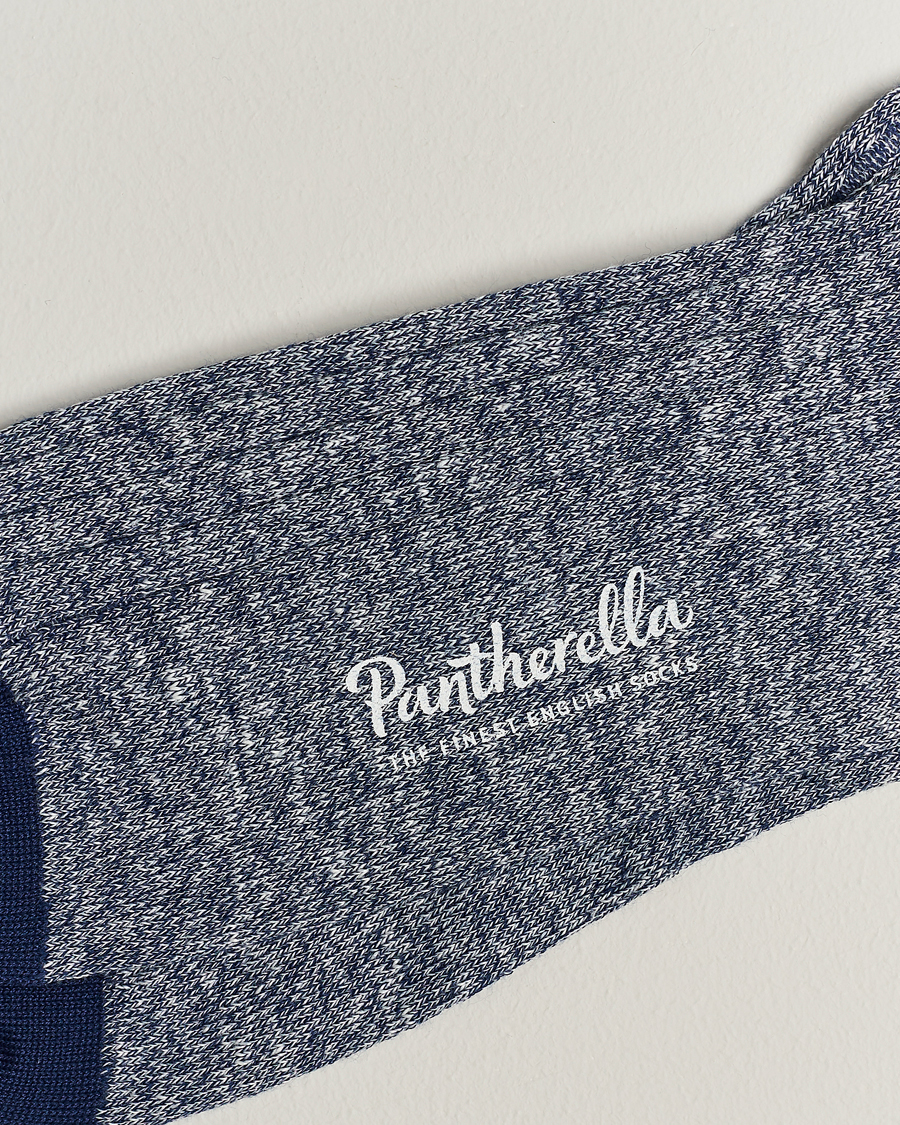 Heren |  | Pantherella | Hamada Linen/Cotton/Nylon Sock Indigo