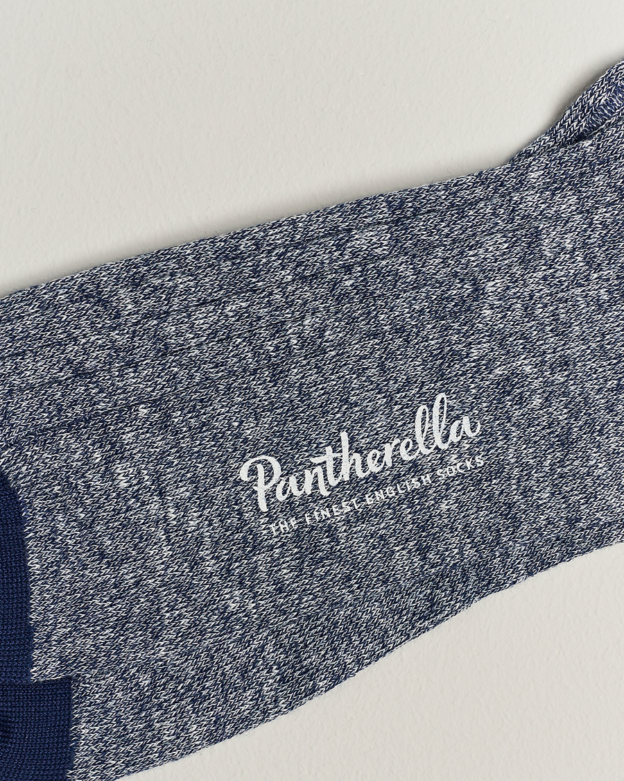 Men | Pantherella | Pantherella | Hamada Linen/Cotton/Nylon Sock Indigo