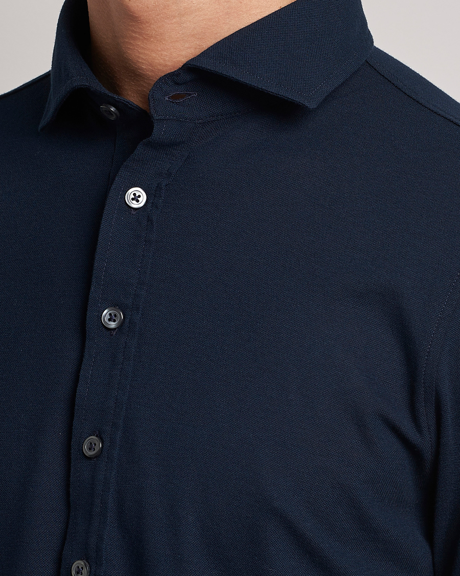 Heren | Overhemden | Gran Sasso | Popover Shirt Navy