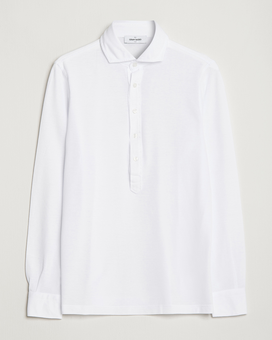 Heren | Overhemden | Gran Sasso | Popover Shirt White
