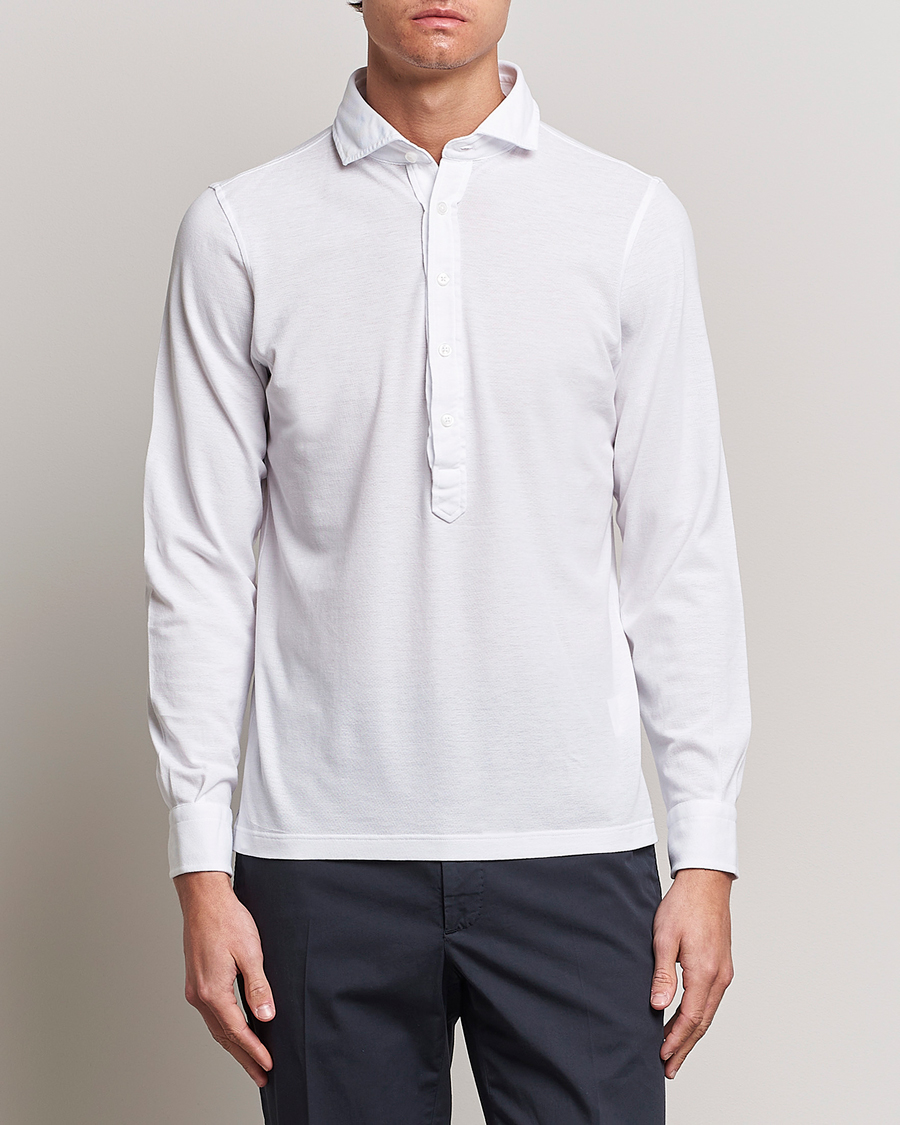 Heren | Overhemden | Gran Sasso | Popover Shirt White