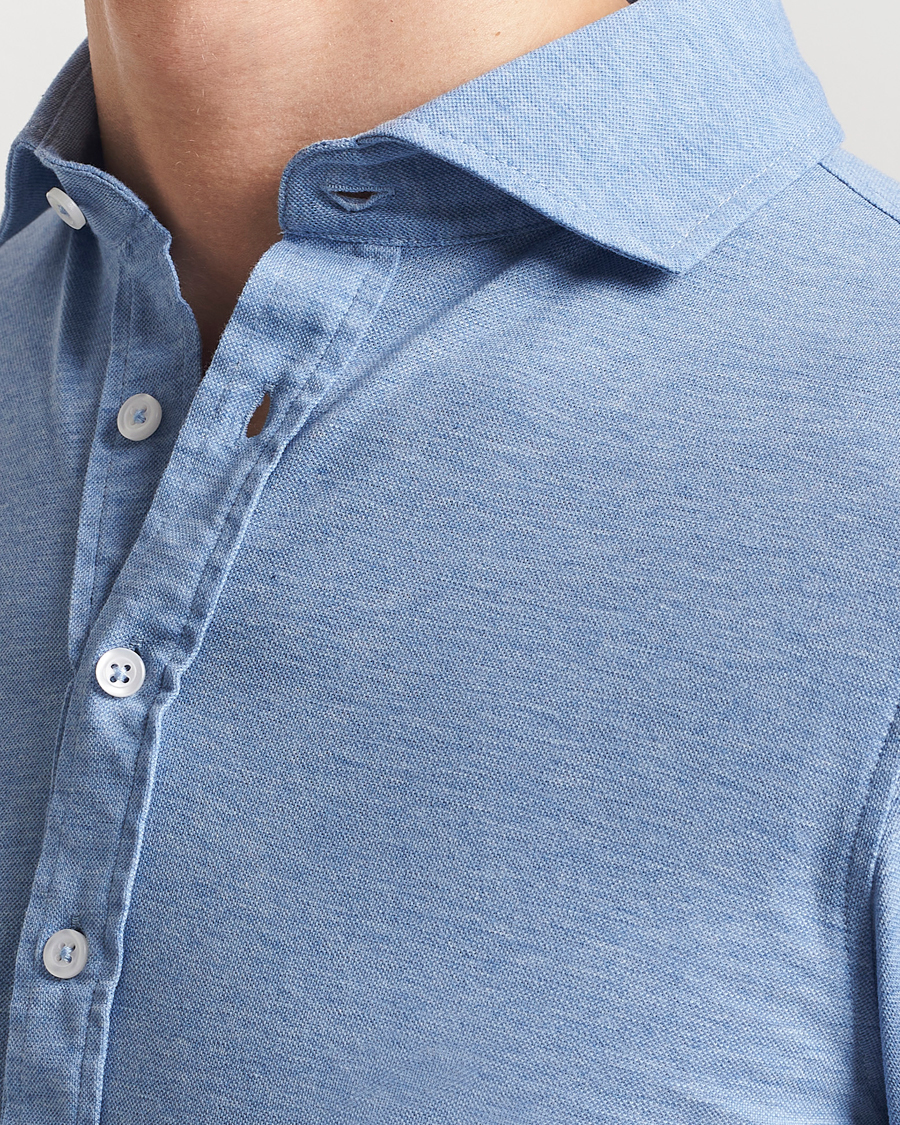 Heren | Overhemden | Gran Sasso | Popover Shirt Light Blue