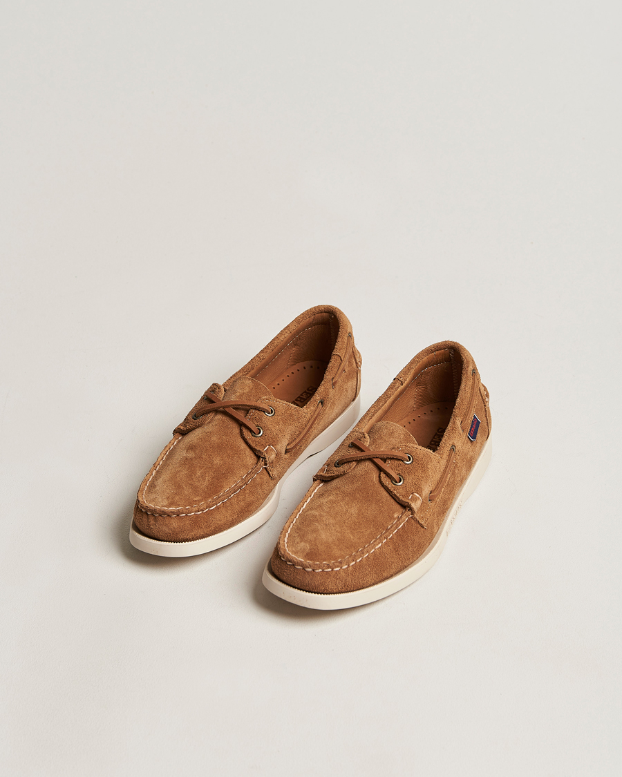 Heren | Preppy Authentic | Sebago | Docksides Suede Boat Shoe Brown Cognac