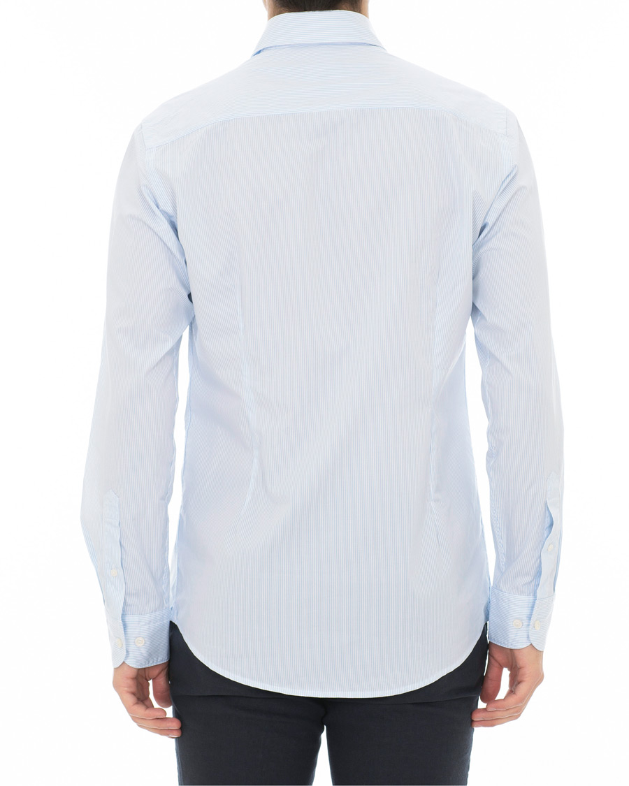 Heren | Overhemden | Eton | Slim Fit Lightweight Stripe Extreme Cutaway Blue