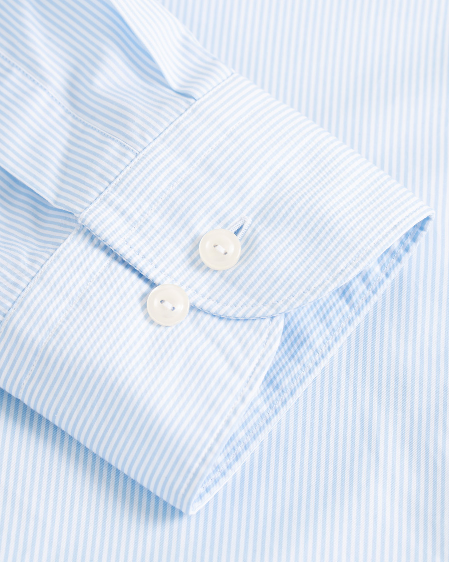 Heren | Overhemden | Eton | Slim Fit Lightweight Stripe Extreme Cutaway Blue