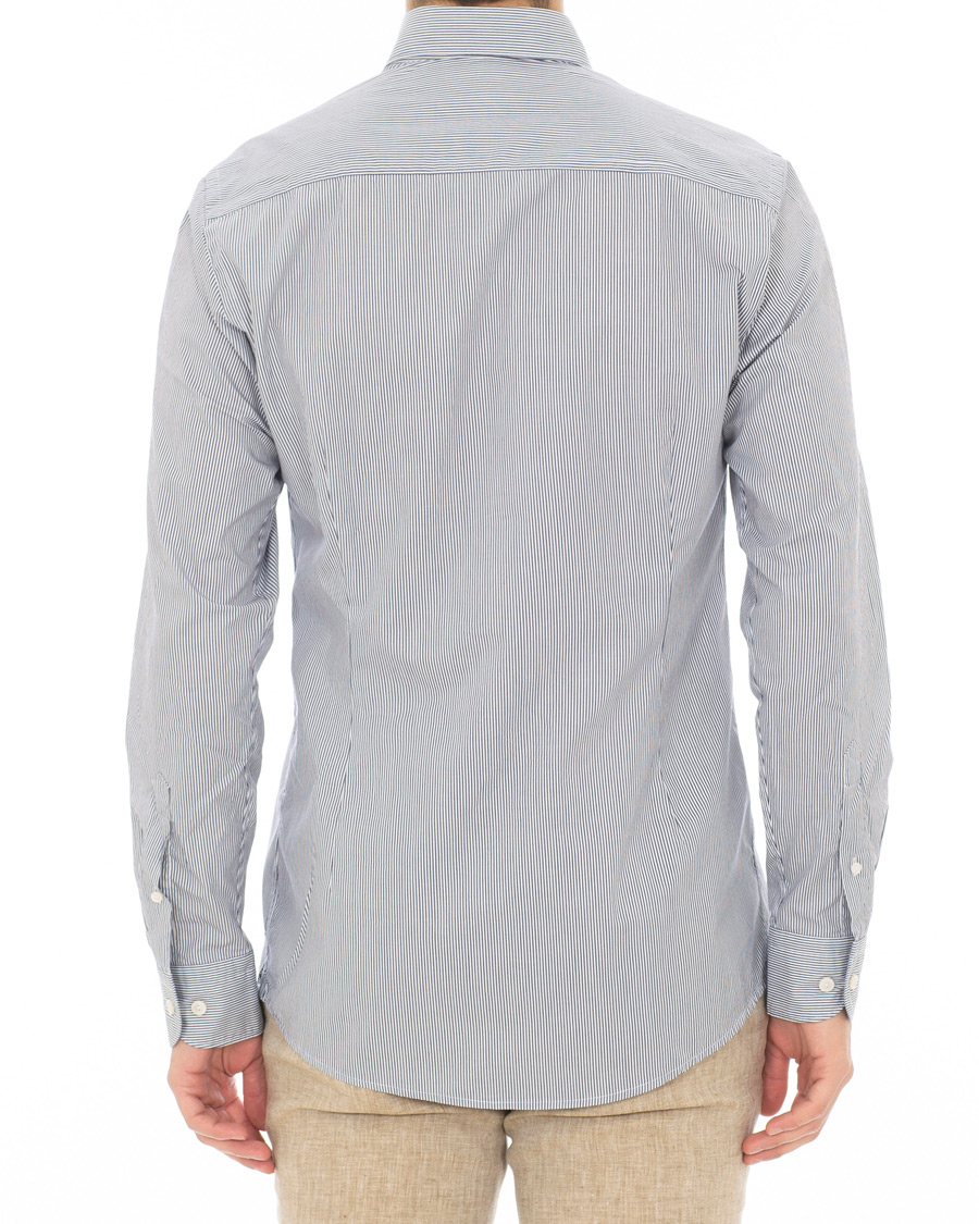 Heren | Overhemden | Eton | Slim Fit Lightweight Stripe Extreme Cutaway Blue