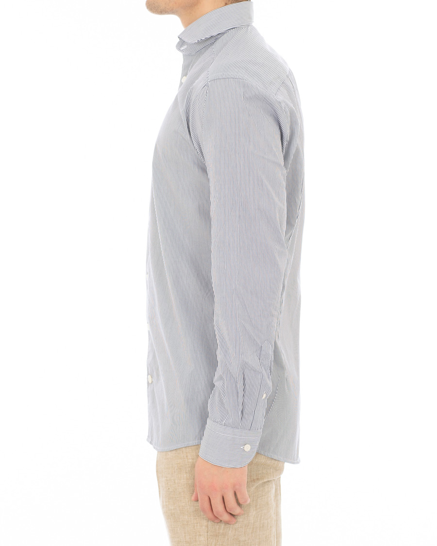 Heren | Overhemden | Eton | Slim Fit Lightweight Stripe Extreme Cutaway Blue