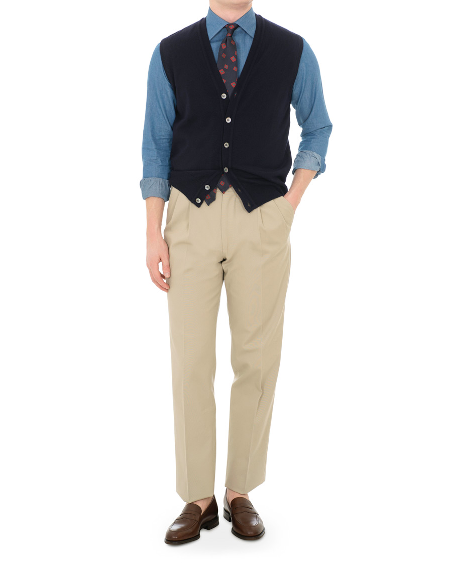 Heren | Overhemden | Berg&Berg | Francis Handmade Spread Collar Cotton Shirt Denim