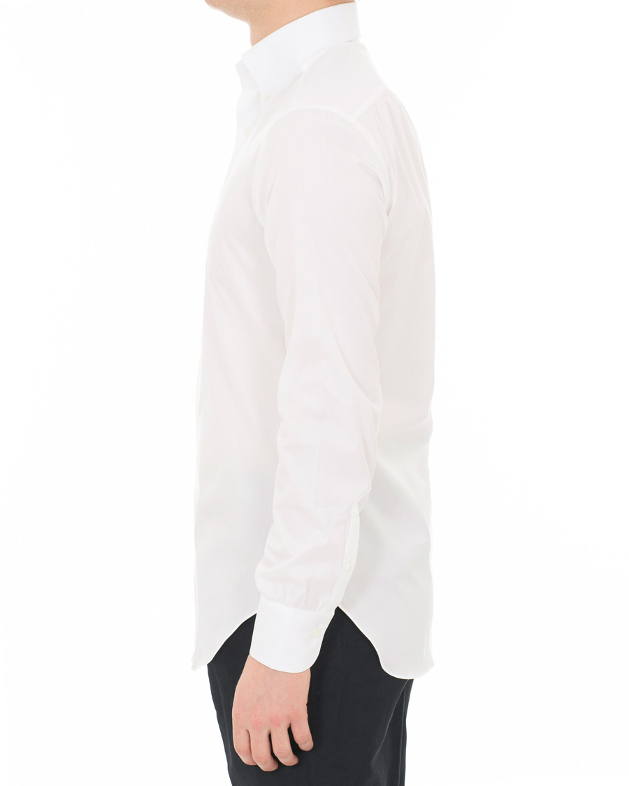 Heren | Overhemden | Berg&Berg | Frithof Handmade Button Down Cotton Shirt White