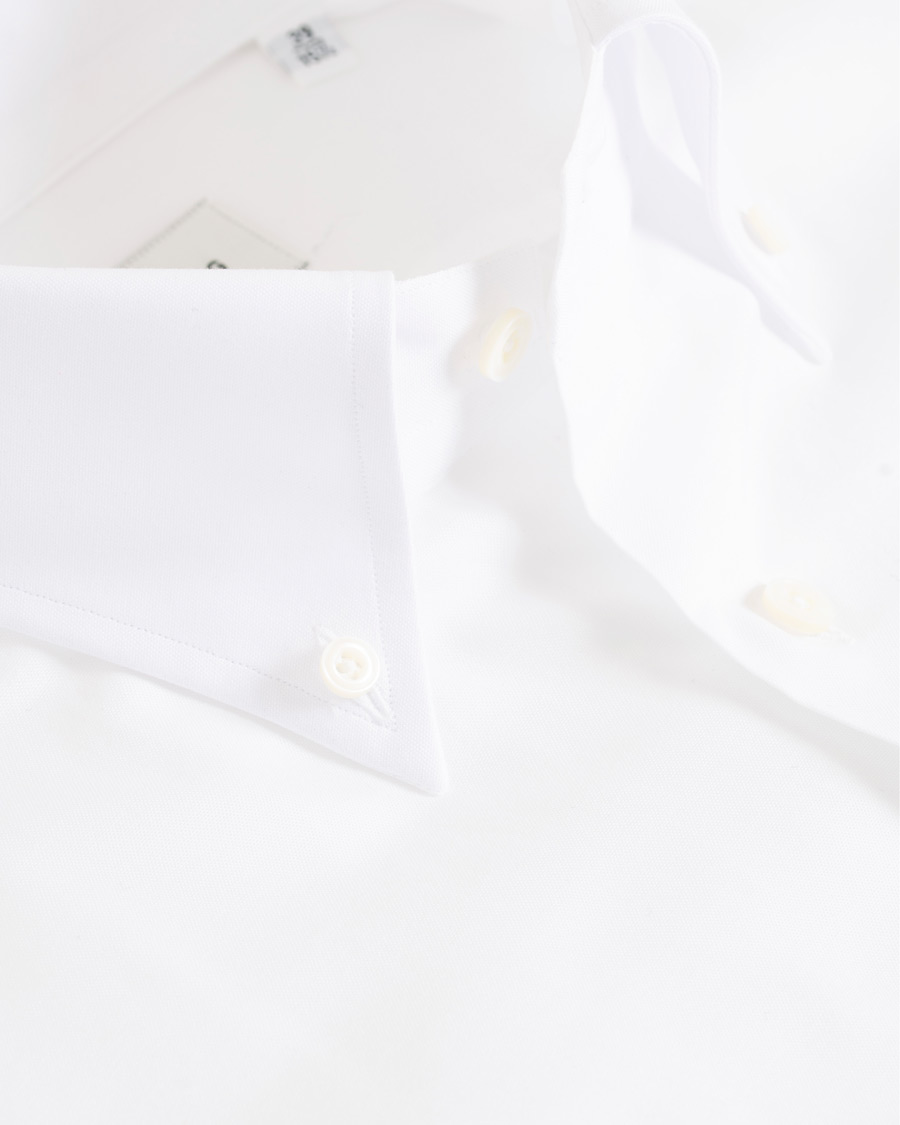 Heren | Overhemden | Berg&Berg | Frithof Handmade Button Down Cotton Shirt White
