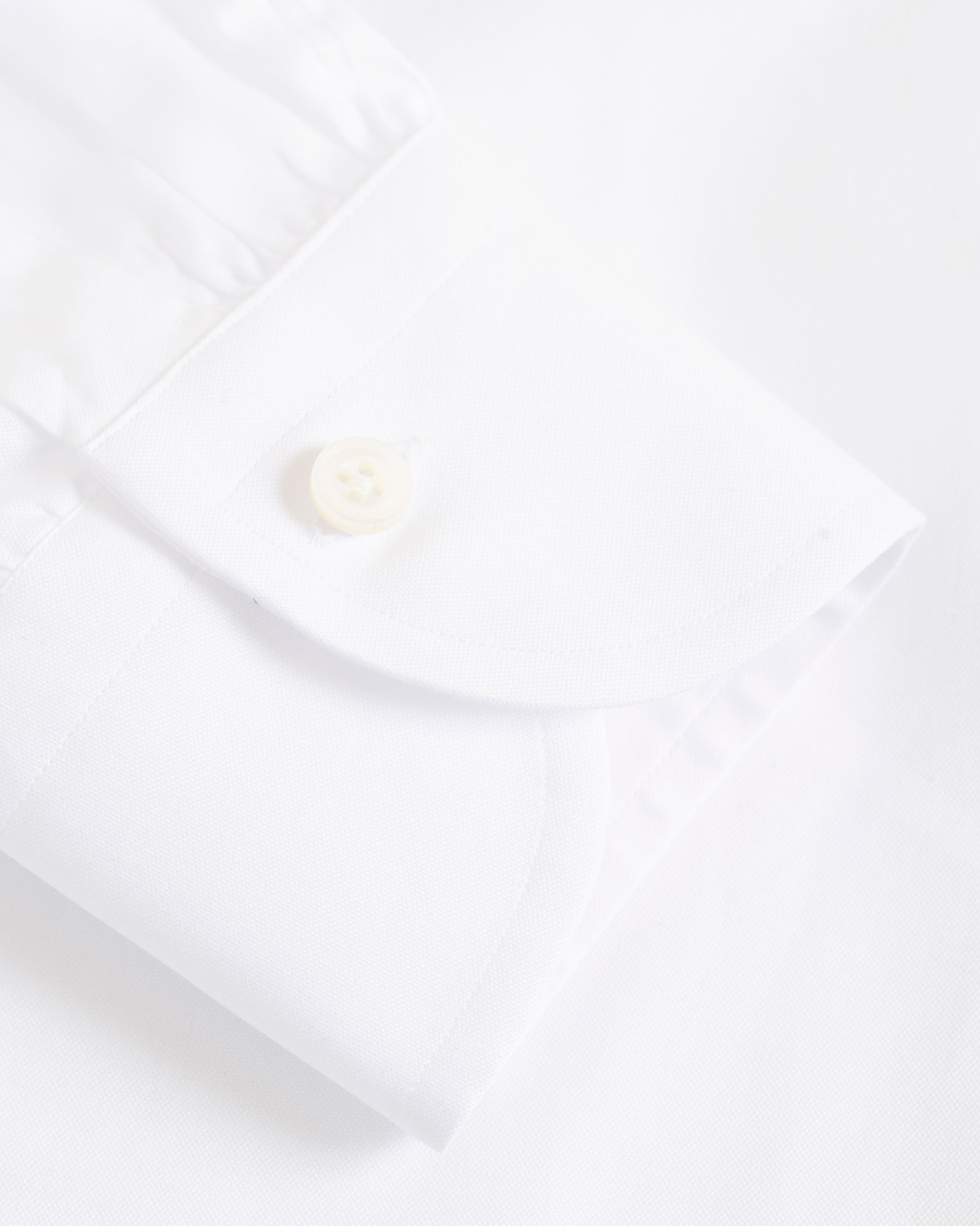 Heren | Overhemden | Berg&Berg | Frithof Handmade Button Down Cotton Shirt White