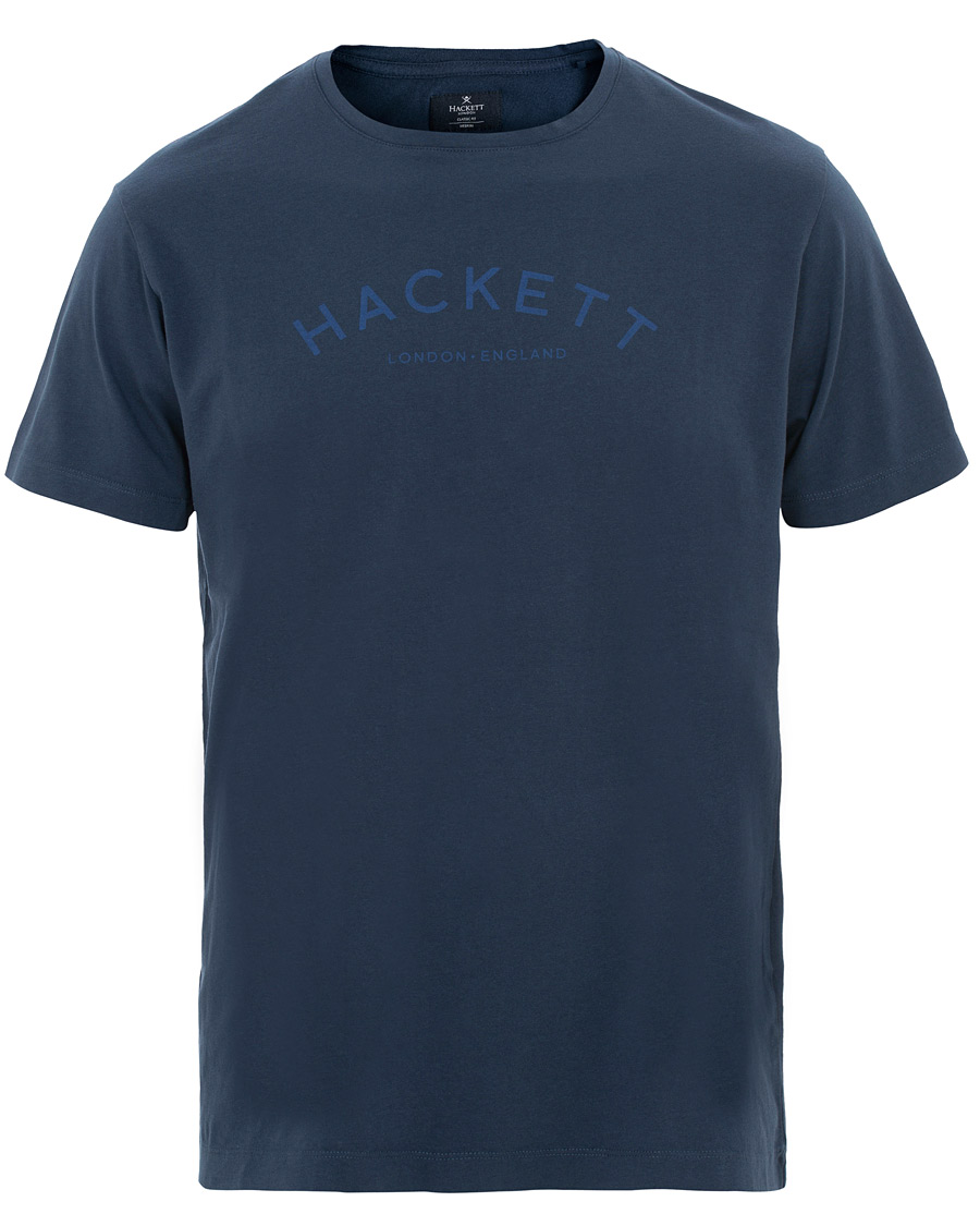 Heren | T-shirts | Hackett | Logo Crew Neck Tee Navy