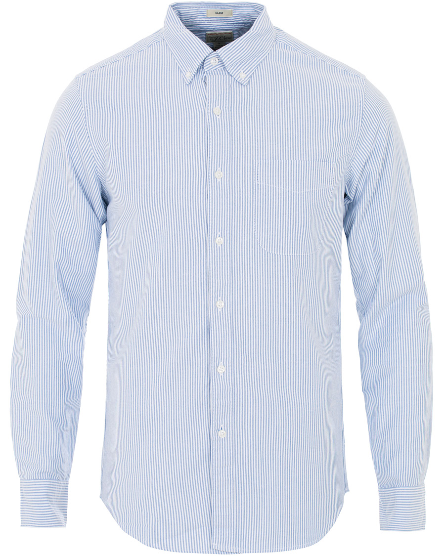 Heren | Overhemden | J.Crew | Slim Fit Stretch Oxford University Stripe Shirt Blue