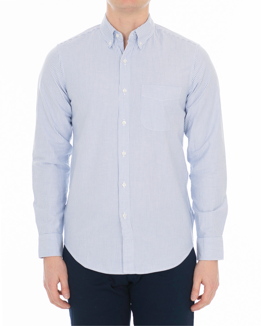 Heren | Overhemden | J.Crew | Slim Fit Stretch Oxford University Stripe Shirt Blue