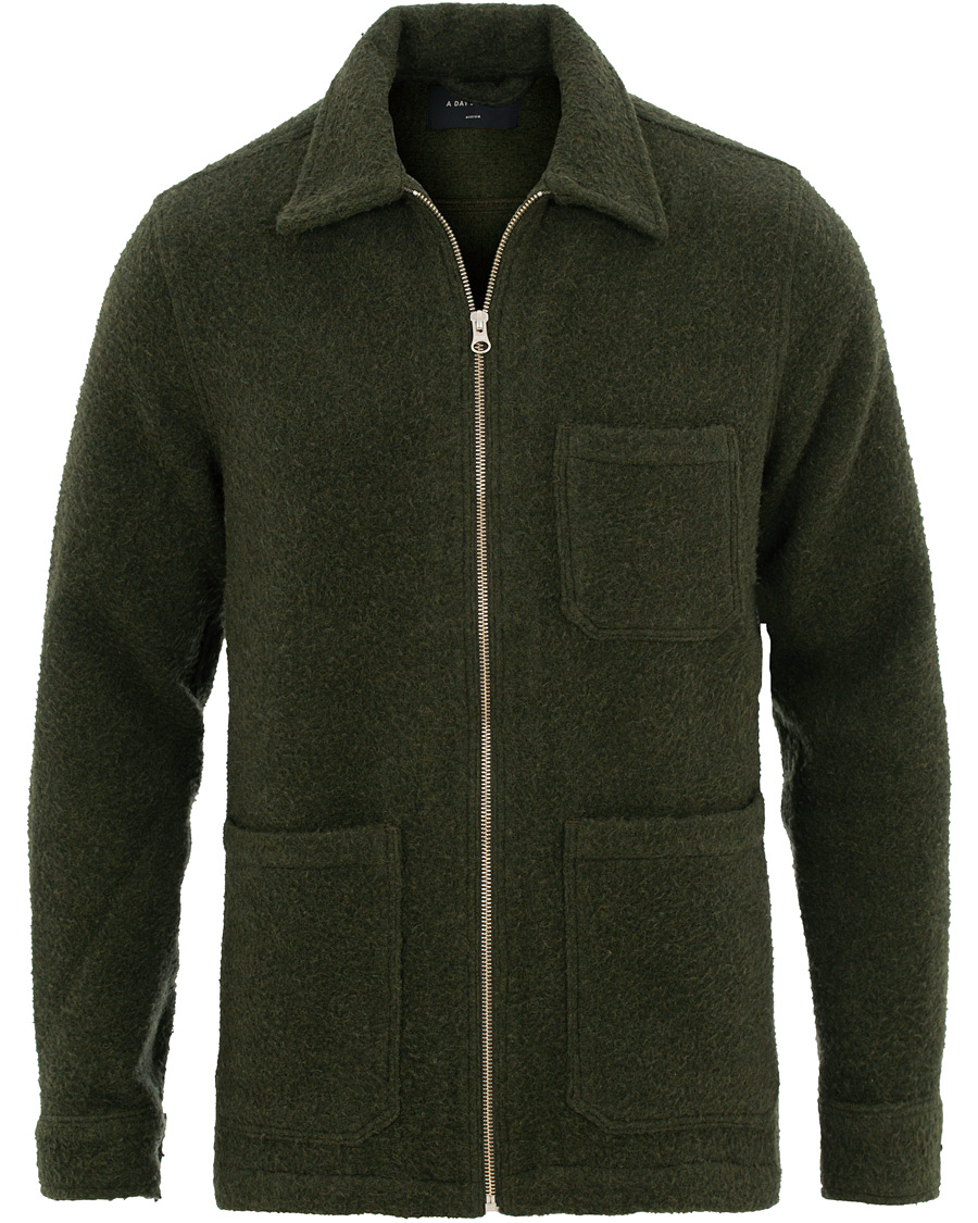 Heren | Jassen | A Day's March | Zip Up Teddy Olive