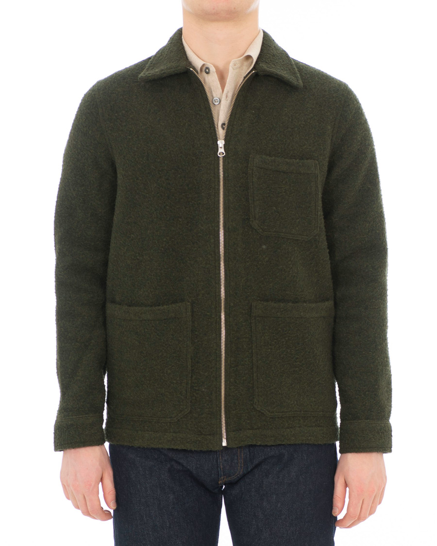 Heren | Jassen | A Day's March | Zip Up Teddy Olive