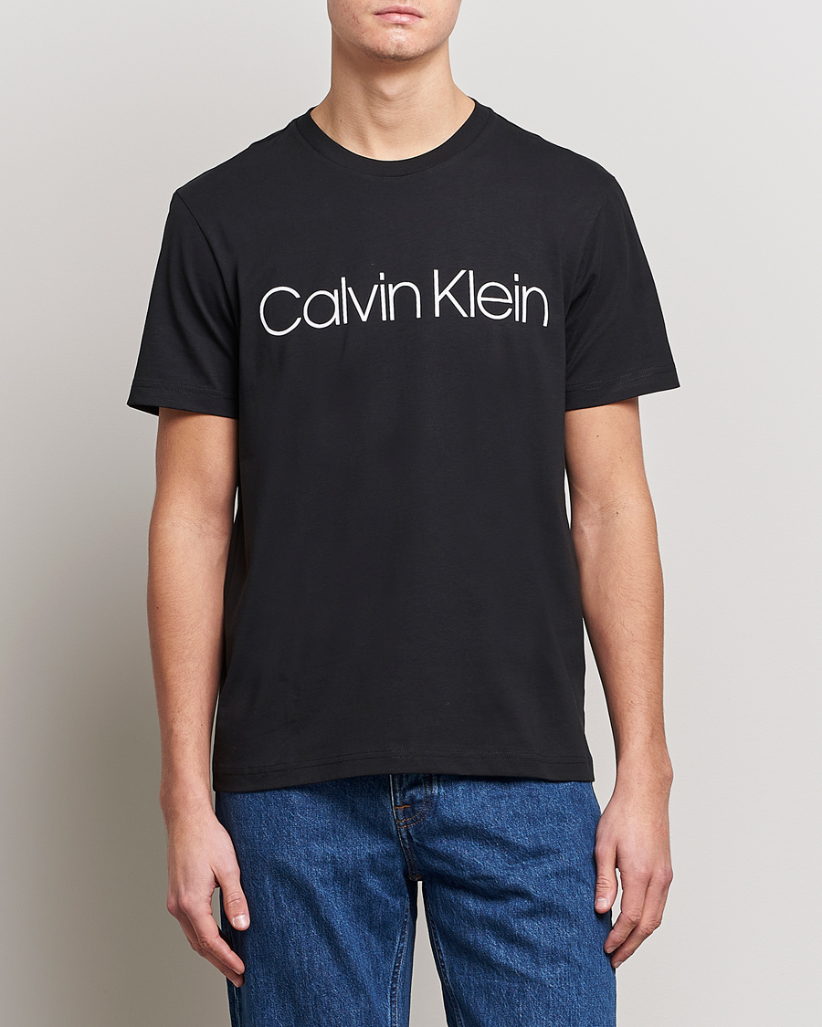 Heren | T-shirts met korte mouwen | Calvin Klein | Front Logo Tee Black