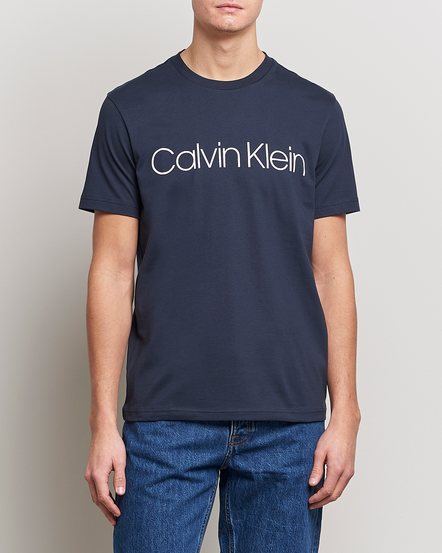 Heren | T-shirts | Calvin Klein | Front Logo Tee Navy