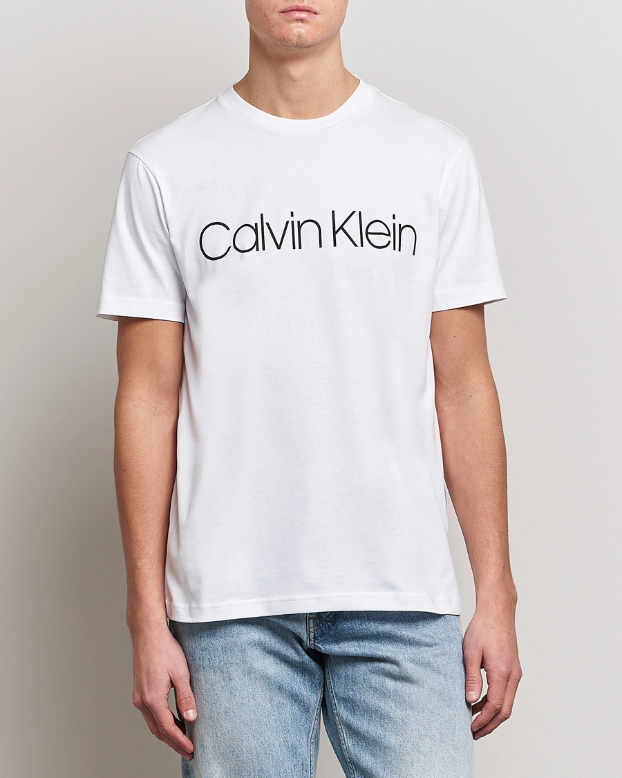 Heren | T-shirts met korte mouwen | Calvin Klein | Front Logo Tee White