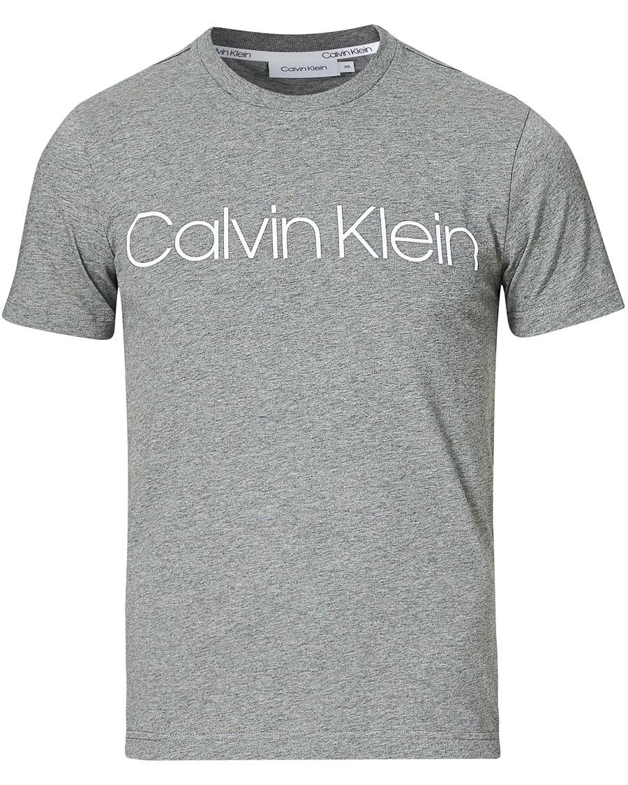 Heren | T-shirts | Calvin Klein | Front Logo Tee Mid Grey Heather