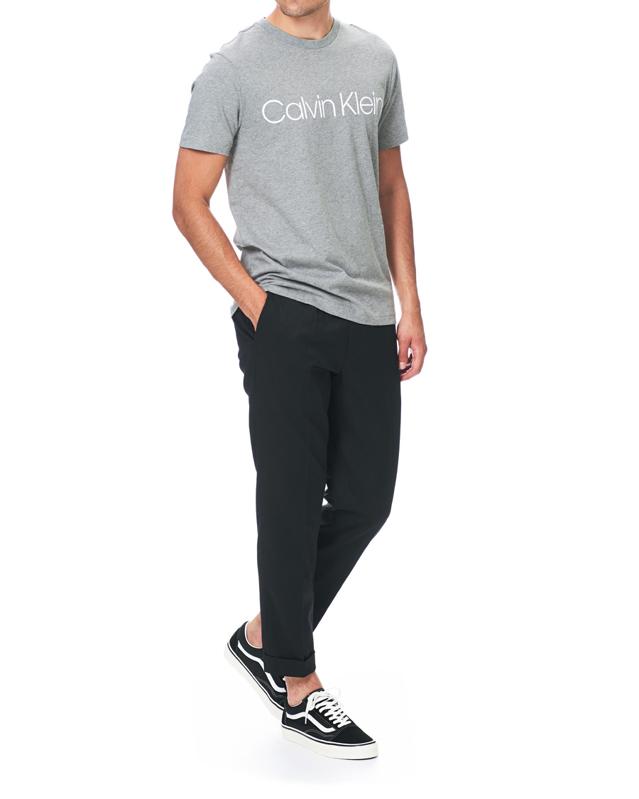 Heren | T-shirts | Calvin Klein | Front Logo Tee Mid Grey Heather