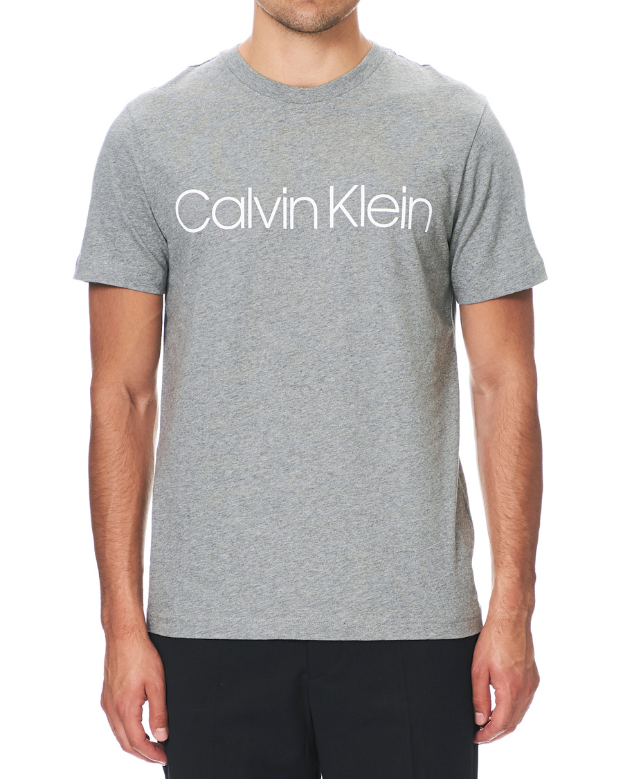 Heren | T-shirts | Calvin Klein | Front Logo Tee Mid Grey Heather