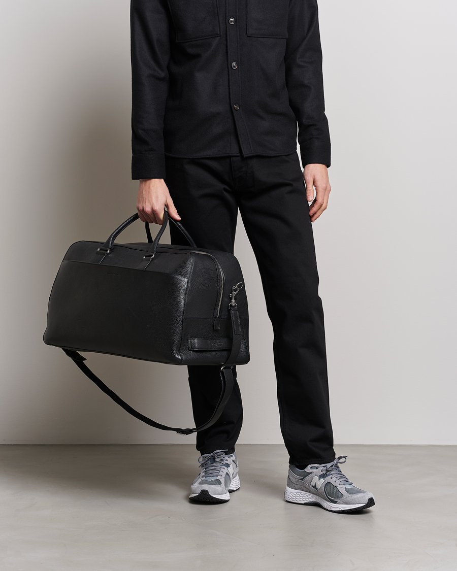 Heren | Tiger of Sweden | Tiger of Sweden | Brome Grained Leather Weekendbag Black