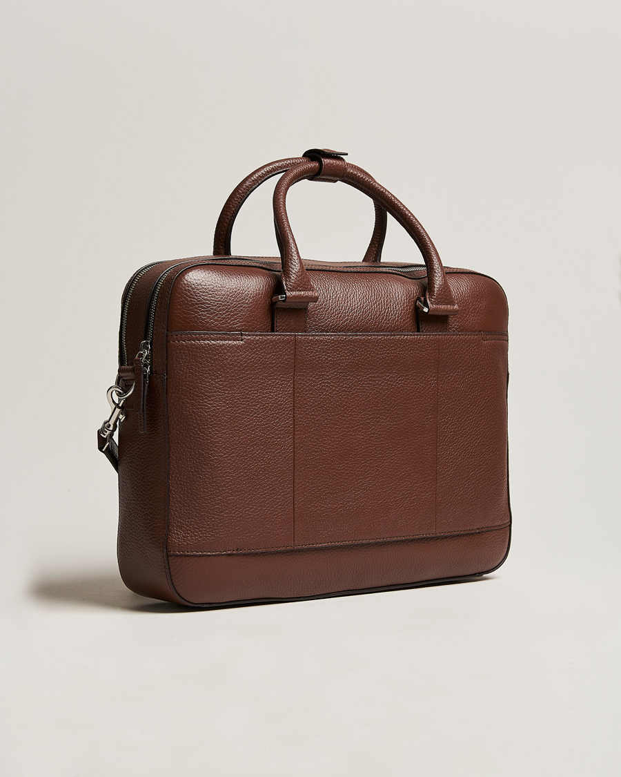 Heren | Tassen | Tiger of Sweden | Burin Grained Leather Briefcase Brown