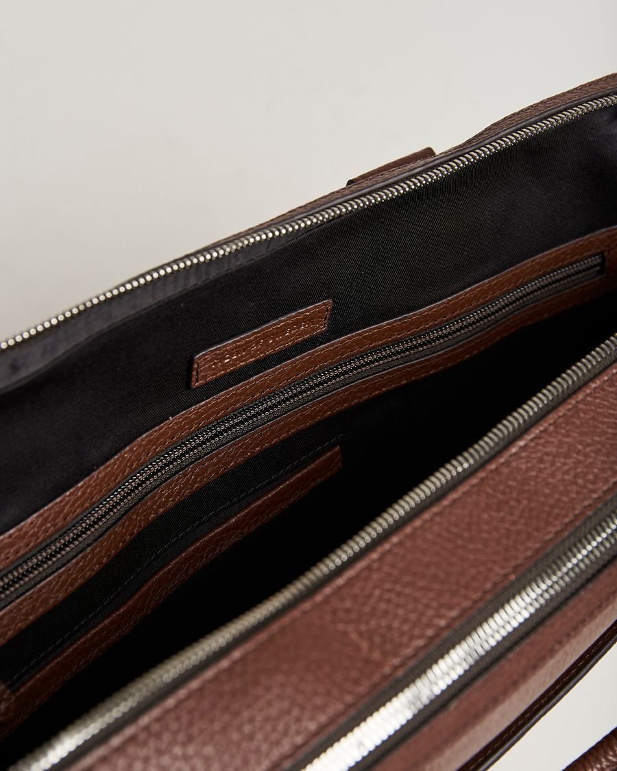 Heren | Tassen | Tiger of Sweden | Burin Grained Leather Briefcase Brown