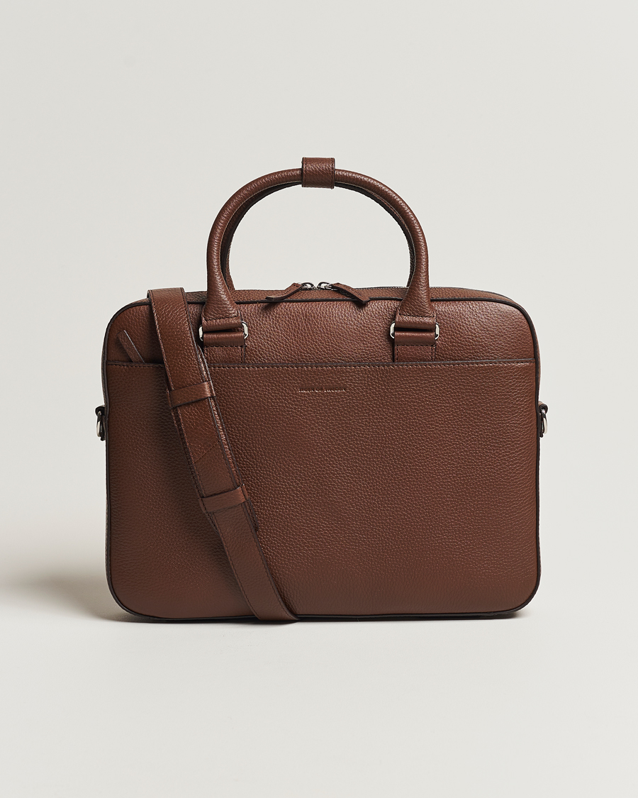 Heren | Tassen | Tiger of Sweden | Bosun Grained Leather Briefcase Brown
