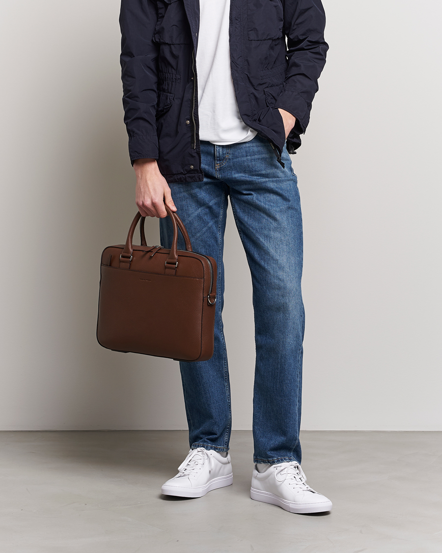 Heren |  | Tiger of Sweden | Bosun Grained Leather Briefcase Brown