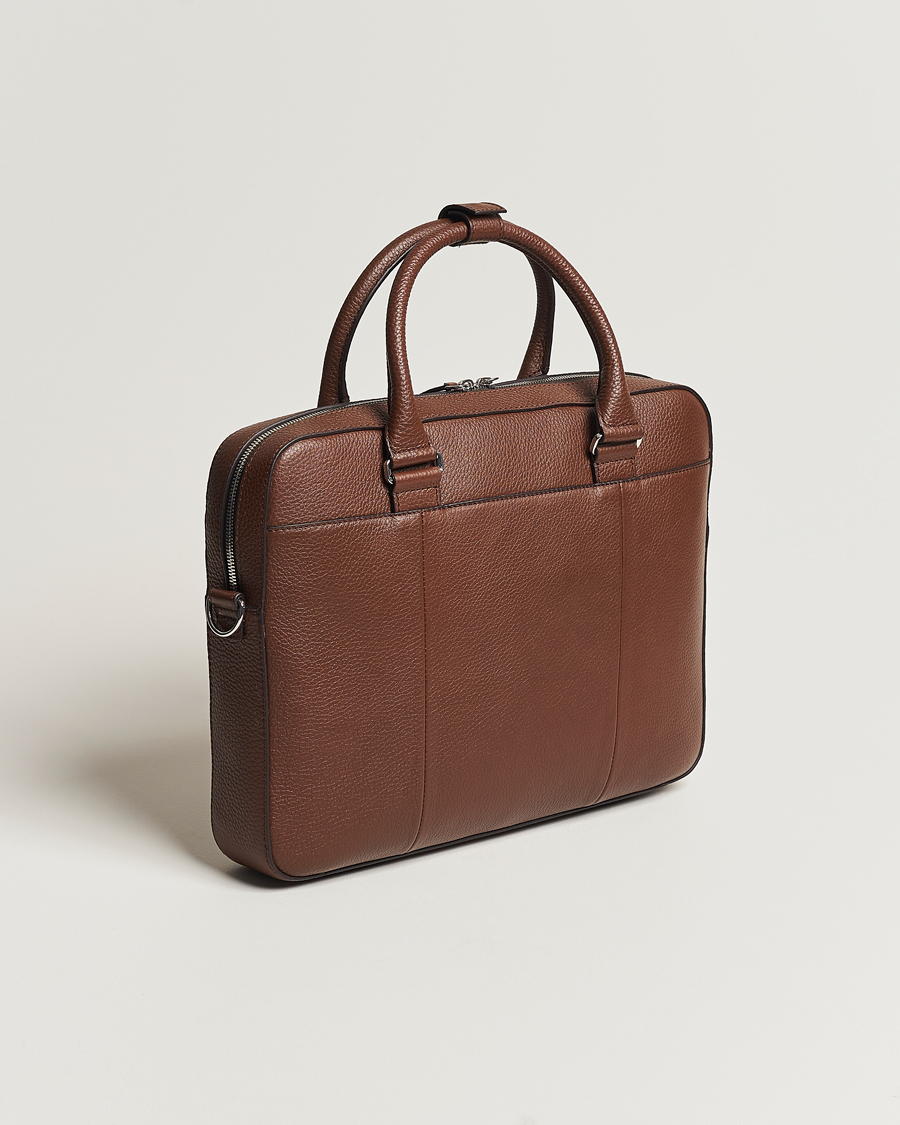 Heren | Tassen | Tiger of Sweden | Bosun Grained Leather Briefcase Brown