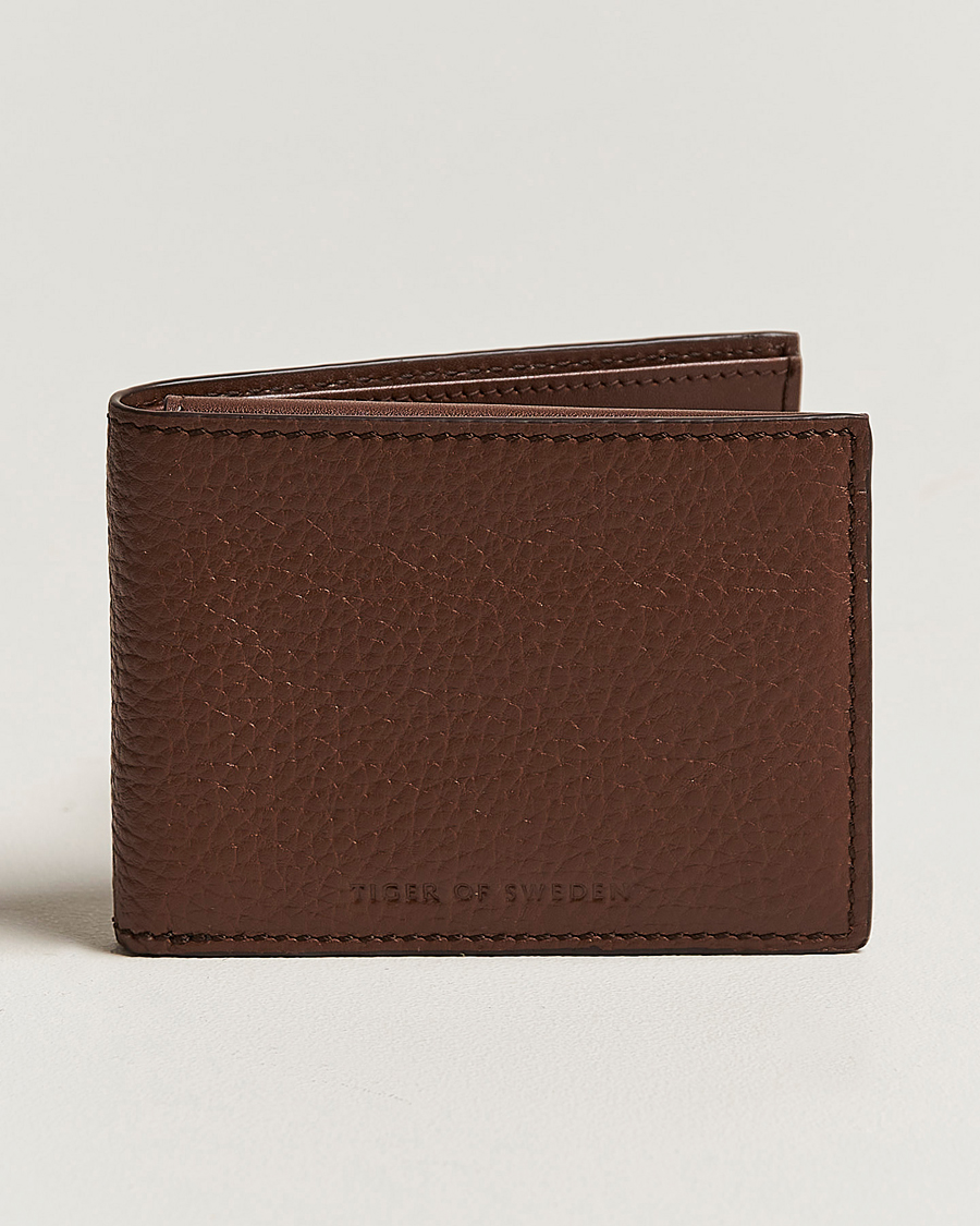 Heren | Portemonnees | Tiger of Sweden | Wrene Grained Leather Wallet Brown