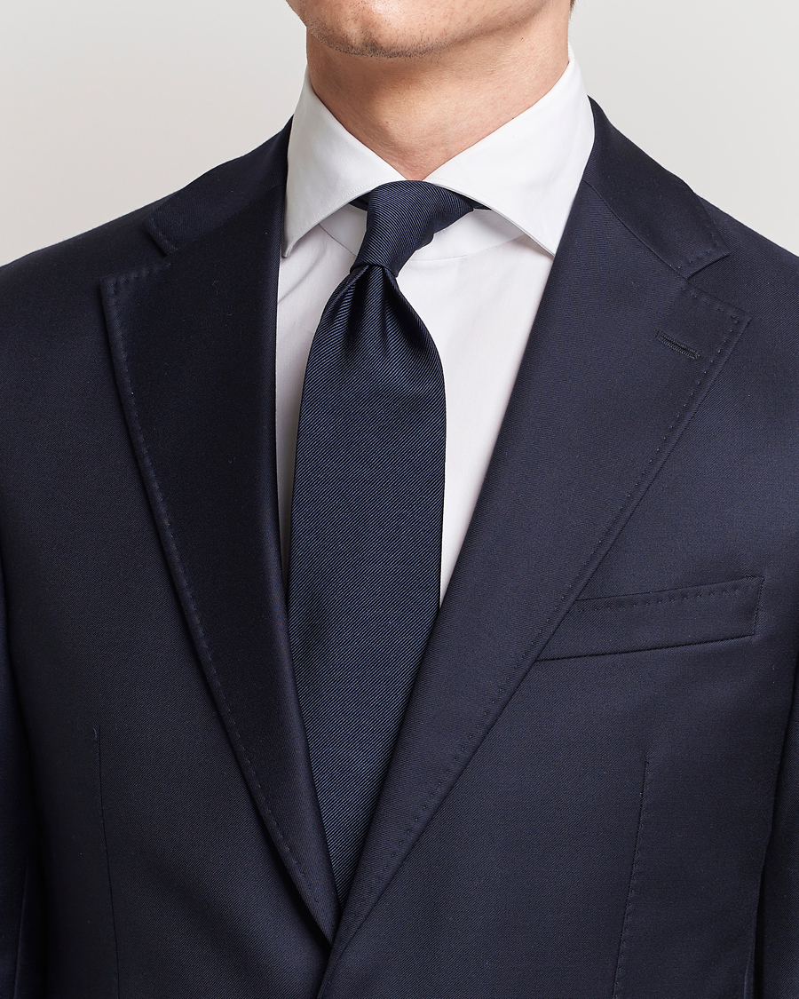 Men | Ties | Amanda Christensen | Plain Classic Tie 8 cm Navy