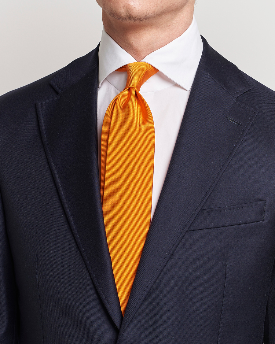 Heren | Amanda Christensen | Amanda Christensen | Plain Classic Tie 8 cm Orange