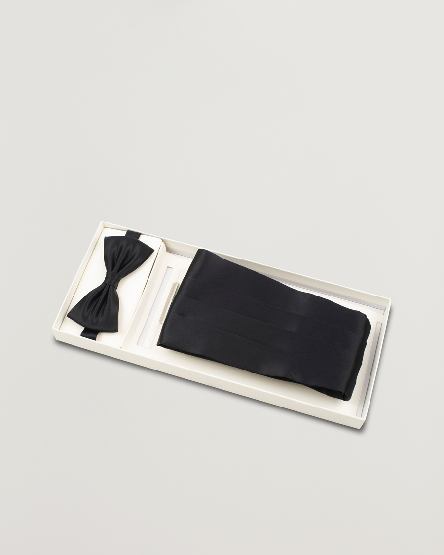 Heren | Vlinderdassen | Amanda Christensen | Silk Cummerbund Set Black Black