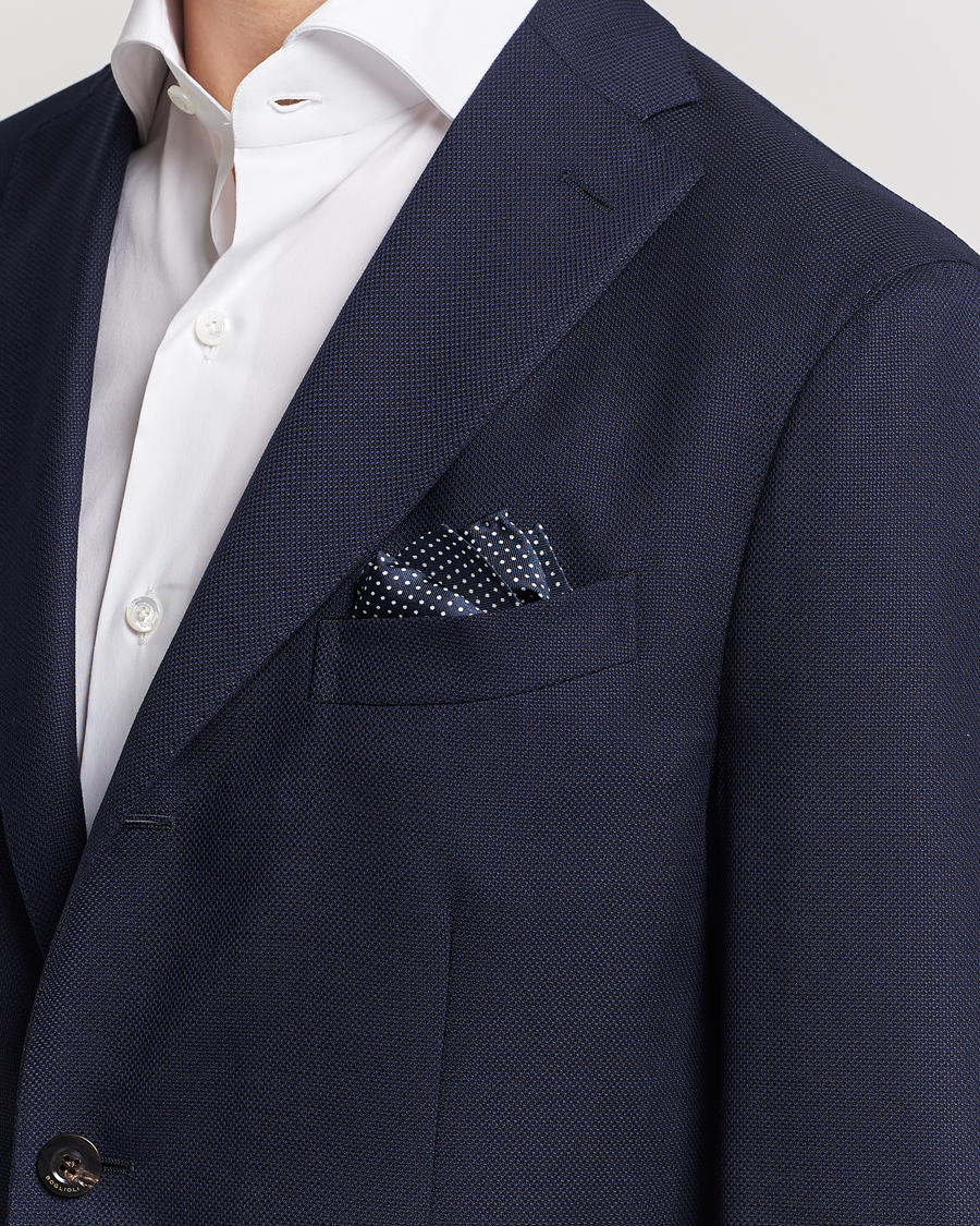 Men |  | Amanda Christensen | Handkerchief Dot Silk Navy