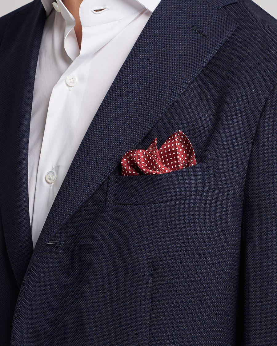 Heren | Smart casual | Amanda Christensen | Handkerchief Dot Silk Wine Red