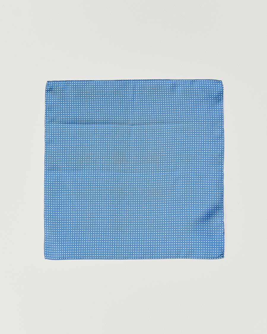 Heren | Pochets | Amanda Christensen | Handkerchief Dot Silk Sky Blue