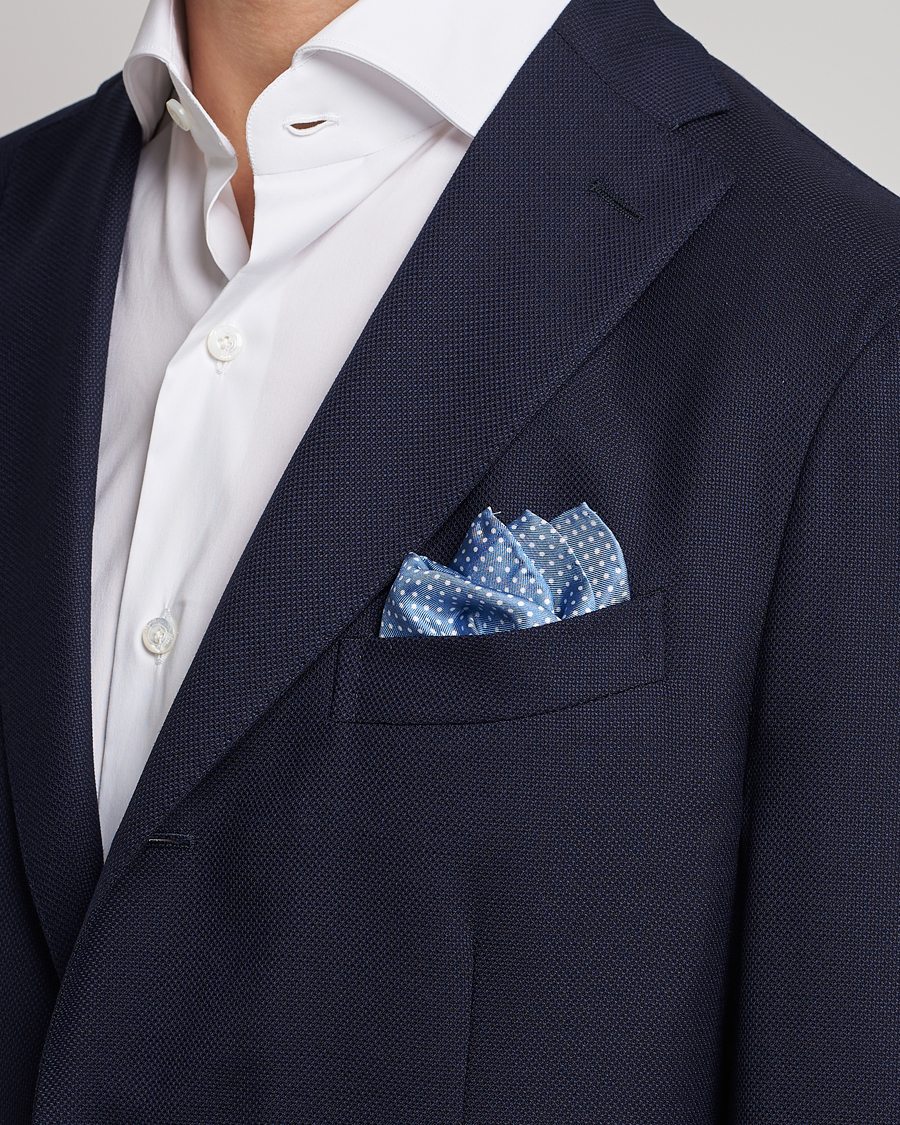 Men |  | Amanda Christensen | Handkerchief Dot Silk Sky Blue