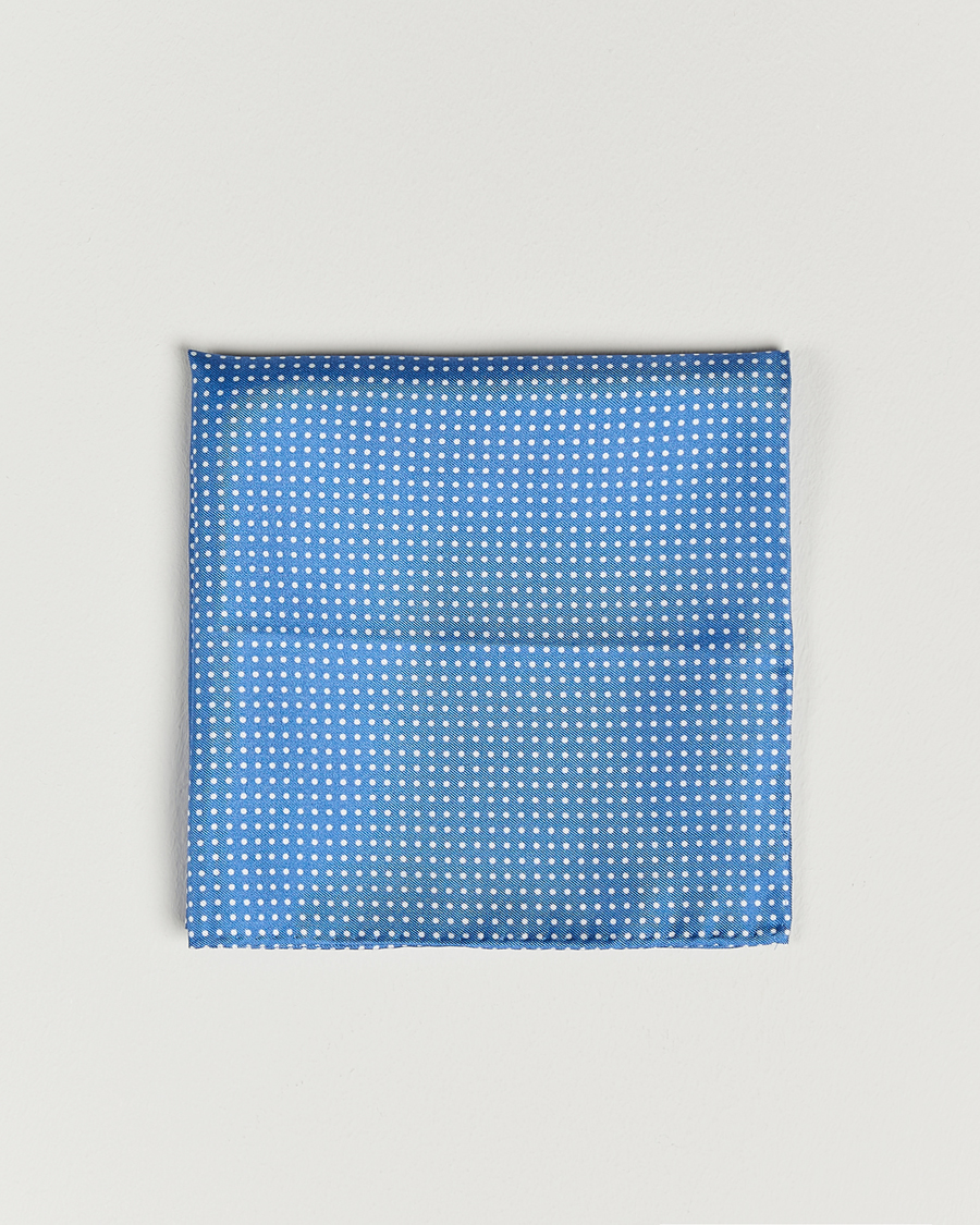 Heren | Pochets | Amanda Christensen | Handkerchief Dot Silk Sky Blue