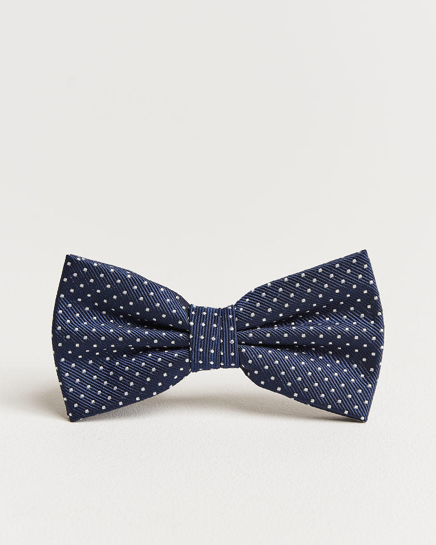 Heren | Vlinderdassen | Amanda Christensen | Micro Dot Pre Tie Silk Navy