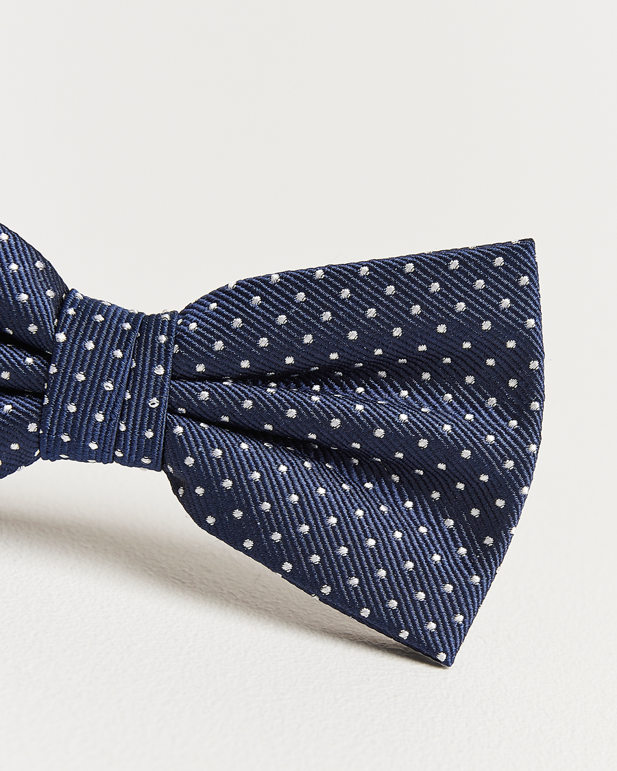 Heren | Vlinderdassen | Amanda Christensen | Micro Dot Pre Tie Silk Navy
