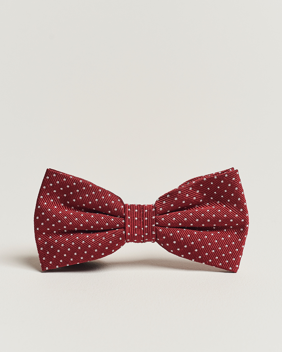 Heren | Amanda Christensen Micro Dot Pre Tie Silk Wine Red | Amanda Christensen | Micro Dot Pre Tie Silk Wine Red