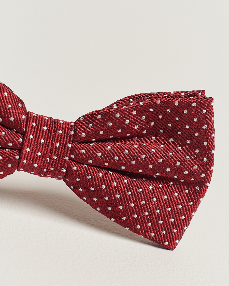 Heren | Amanda Christensen Micro Dot Pre Tie Silk Wine Red | Amanda Christensen | Micro Dot Pre Tie Silk Wine Red